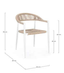 SEDIA C-BR JANDIA BIANCO/BEIGE