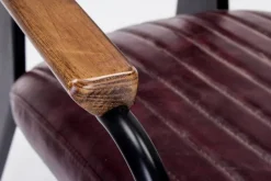 SEDIA CON BRACCIOLI IN ECOPELLE BORDEAUX - NELLY