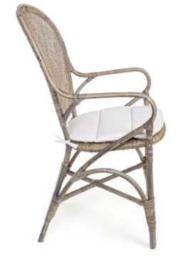 SEDIA CON BRACCIOLI IN FIBRE NATURALI - EDELINA