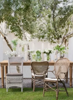 SEDIA CON BRACCIOLI IN FIBRE NATURALI - EDELINA