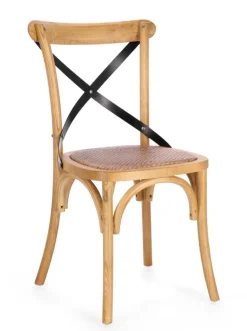 SEDIA CROSS METAL NATURALE