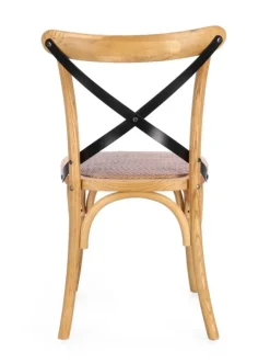 SEDIA CROSS METAL NATURALE