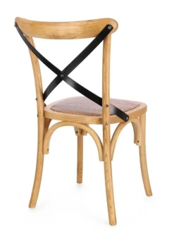 SEDIA CROSS METAL NATURALE