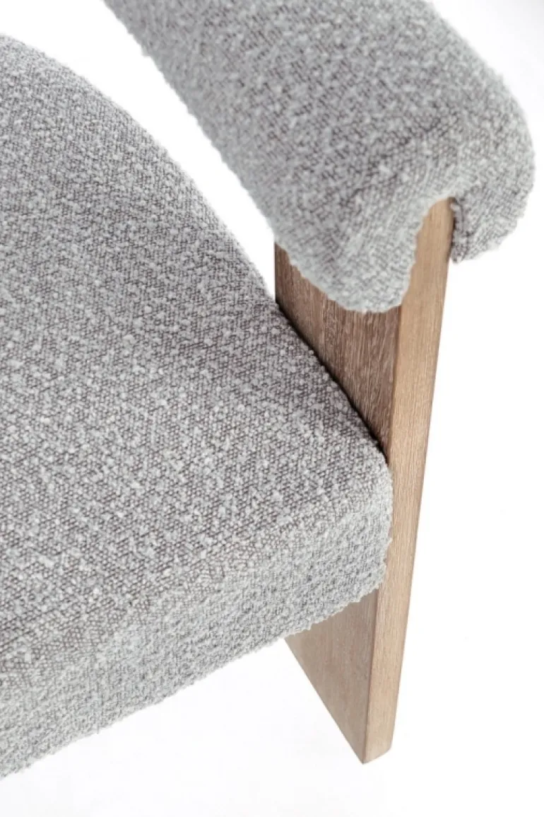 SEDIA EFFETTO BOUCLE' NATURALE GRIGIO - AGAPE