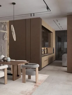 SEDIA EFFETTO BOUCLE' NATURALE GRIGIO - AGAPE