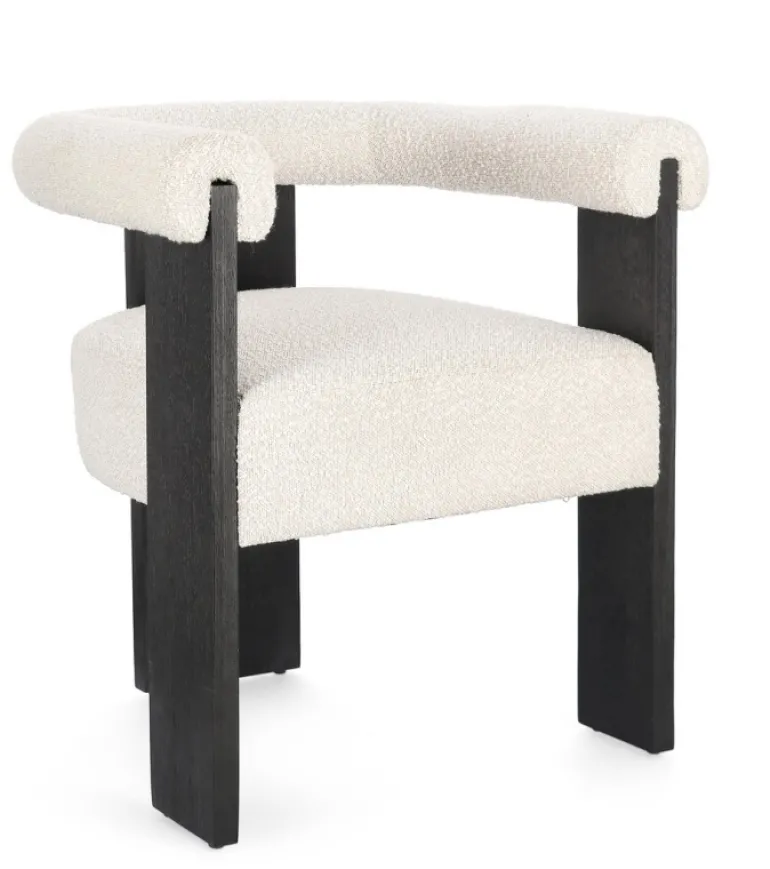 SEDIA EFFETTO BOUCLE' NERO NATURALE - AGAPE