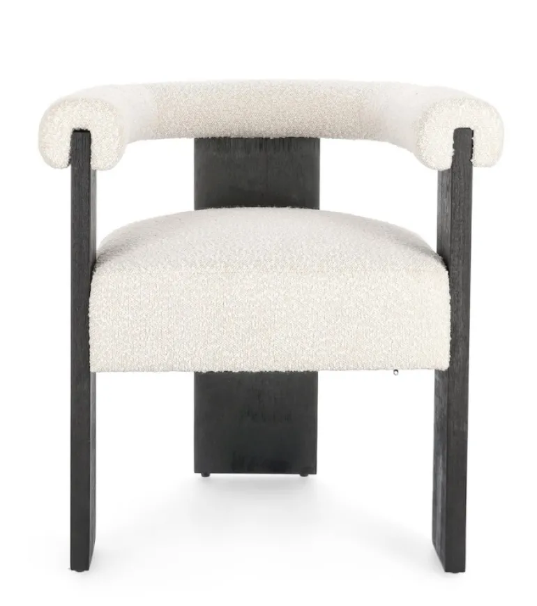 SEDIA EFFETTO BOUCLE' NERO NATURALE - AGAPE