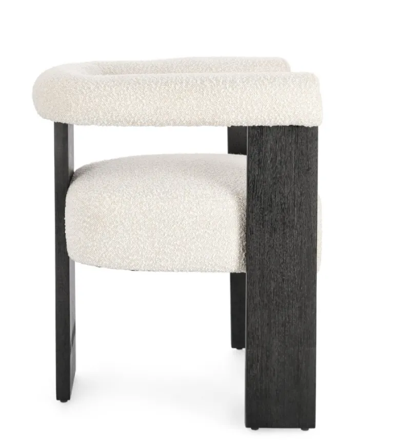 SEDIA EFFETTO BOUCLE' NERO NATURALE - AGAPE