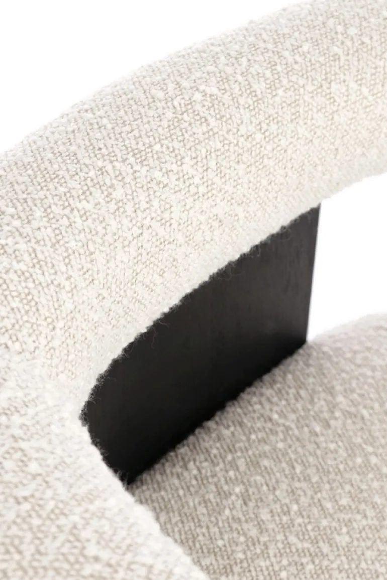 SEDIA EFFETTO BOUCLE' NERO NATURALE - AGAPE