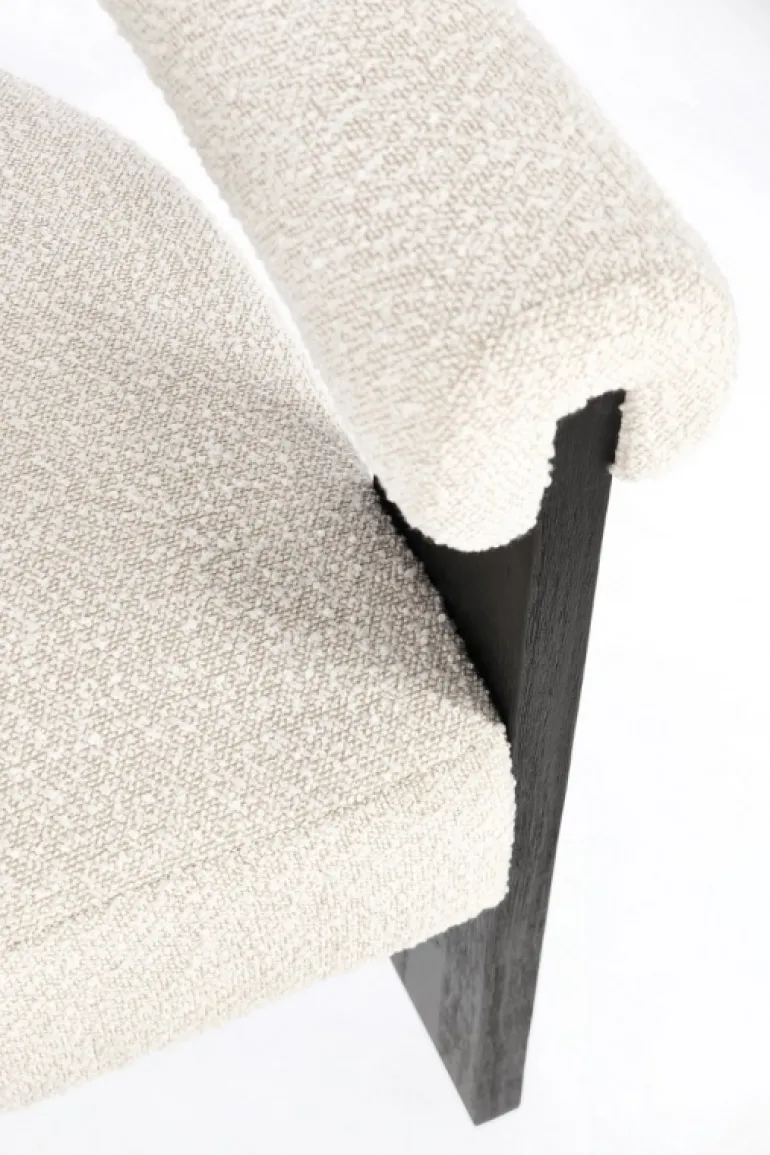 SEDIA EFFETTO BOUCLE' NERO NATURALE - AGAPE