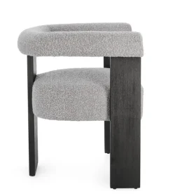 SEDIA EFFETTO BOUCLE' NERO GRIGIO - AGAPE