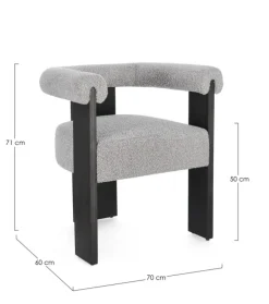 SEDIA EFFETTO BOUCLE' NERO GRIGIO - AGAPE