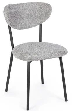 SEDIA EFFETTO BOUCLE' GRIGIO CHIARO - LUDMILLA