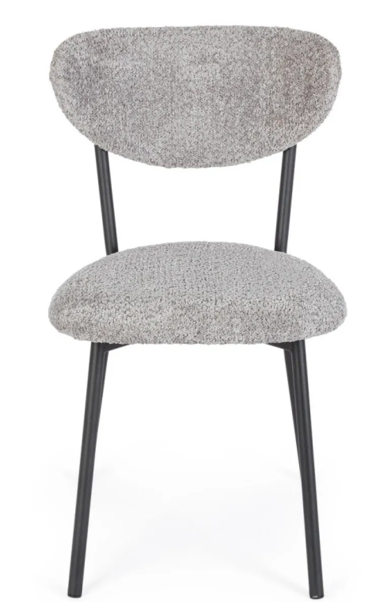 SEDIA EFFETTO BOUCLE' GRIGIO CHIARO - LUDMILLA