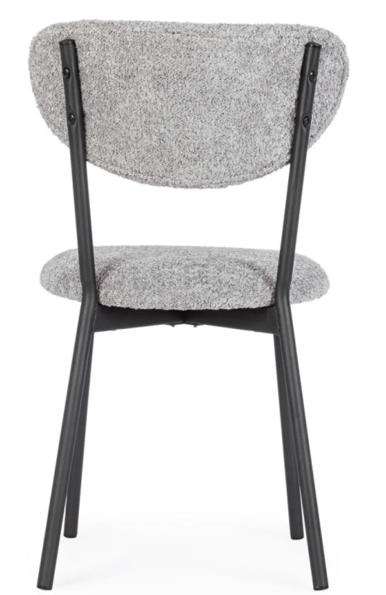 SEDIA EFFETTO BOUCLE' GRIGIO CHIARO - LUDMILLA