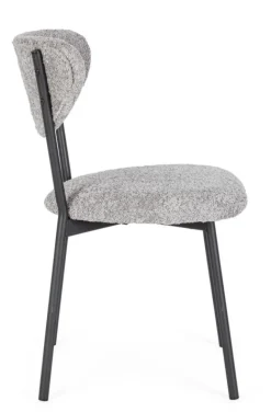 SEDIA EFFETTO BOUCLE' GRIGIO CHIARO - LUDMILLA