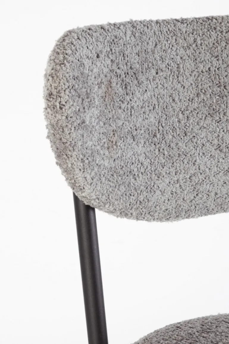 SEDIA EFFETTO BOUCLE' GRIGIO CHIARO - LUDMILLA