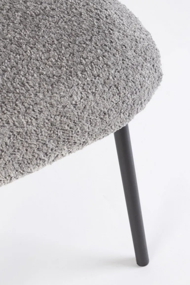 SEDIA EFFETTO BOUCLE' GRIGIO CHIARO - LUDMILLA