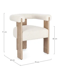 SEDIA EFFETTO BOUCLE' NATURALE - AGAPE