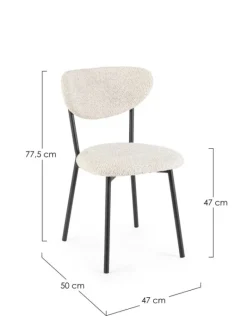 SEDIA EFFETTO BOUCLE' NATURALE - LUDMILLA