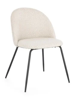 SEDIA EFFETTO BOUCLE' NERO/AVORIO- TANYA