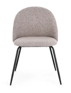 SEDIA EFFETTO BOUCLE' NERO/VISONE - TANYA