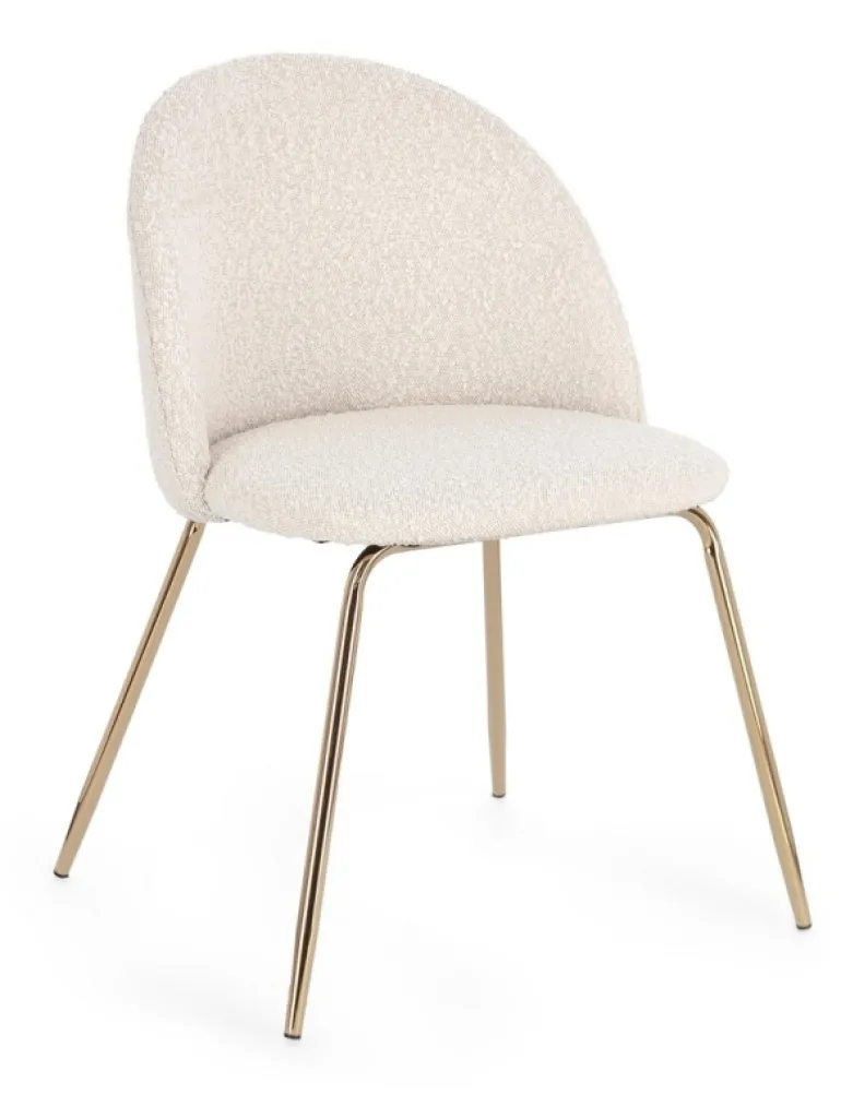 SEDIA EFFETTO BOUCLE' ORO/AVORIO - TANYA