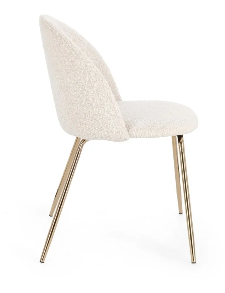 SEDIA EFFETTO BOUCLE' ORO/AVORIO - TANYA