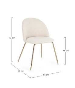 SEDIA EFFETTO BOUCLE' ORO/AVORIO - TANYA