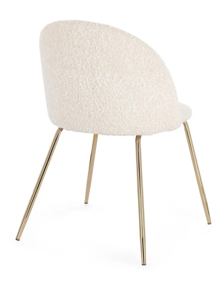 SEDIA EFFETTO BOUCLE' ORO/AVORIO - TANYA