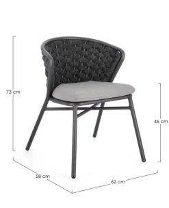 SEDIA IN ALLUMINIO ANTRACITE QS22/GRAPHITE - HARLOW