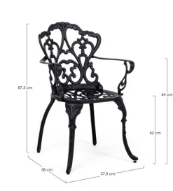 SEDIA IN ALLUMINIO ANTRACITE - VICTORIA