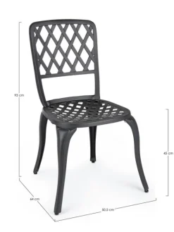 SEDIA IN ALLUMINIO ANTRACITE - FAENZA