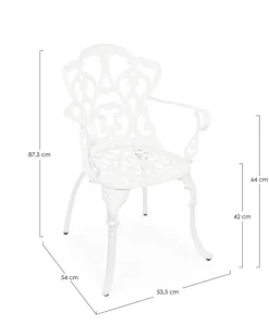 SEDIA IN ALLUMINIO BIANCA - VICTORIA