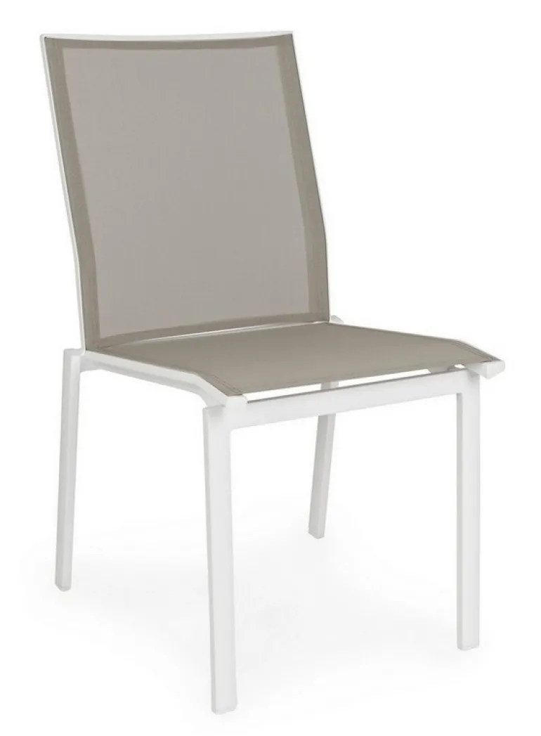 SEDIA IN ALLUMINIO IMPILABILE BIANCO/TORTORA GK50 - CRUISE