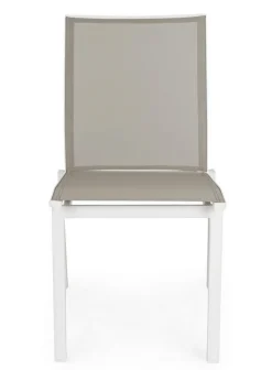 SEDIA IN ALLUMINIO IMPILABILE BIANCO/TORTORA GK50 - CRUISE