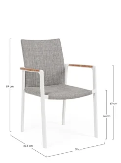 SEDIA IN ALLUMINIO IMPILABILE BIANCO WG20 - JALISCO