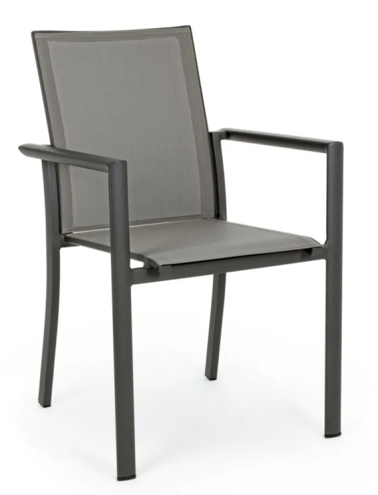SEDIA IN ALLUMINIO IMPILABILE ANTRACITE CX23 - KONNOR