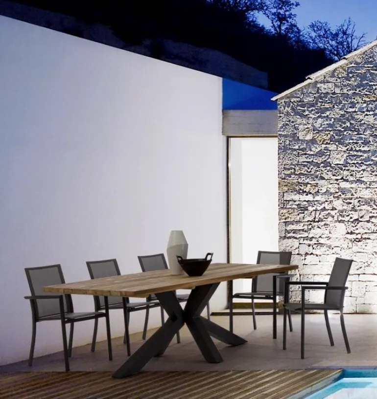 SEDIA IN ALLUMINIO IMPILABILE ANTRACITE CX23 - KONNOR