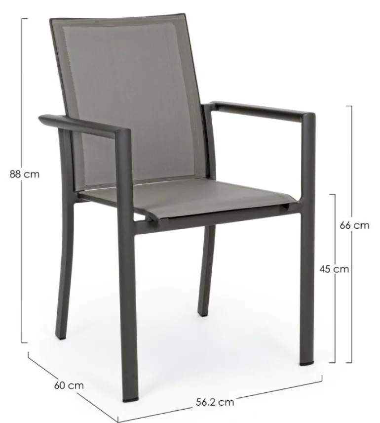 SEDIA IN ALLUMINIO IMPILABILE ANTRACITE CX23 - KONNOR