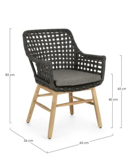 SEDIA IN ALLUMINIO NERA - WILSON