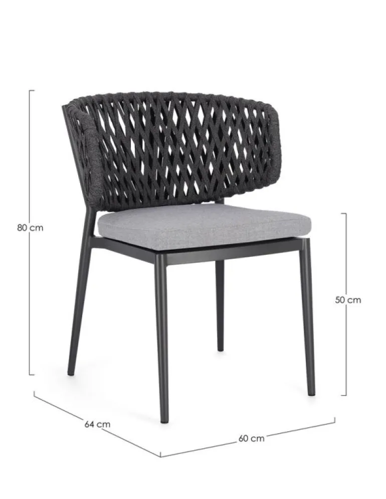 SEDIA IN CORDA ANTRACITE WG21 - NOELIA