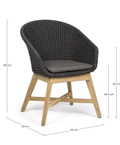 SEDIA IN CORDA PER ESTERNO ANTRACITE - COACHELLA