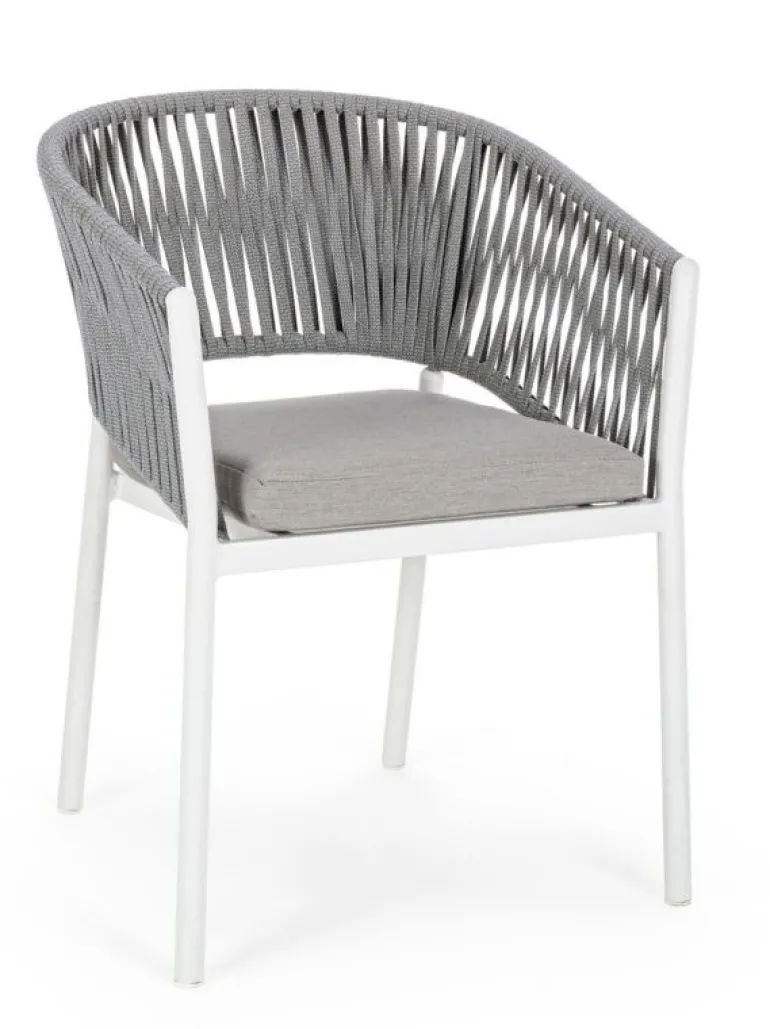 SEDIA IN CORDA PER ESTERNO IMPILABILE BIANCO WG20 -FLORENCIA