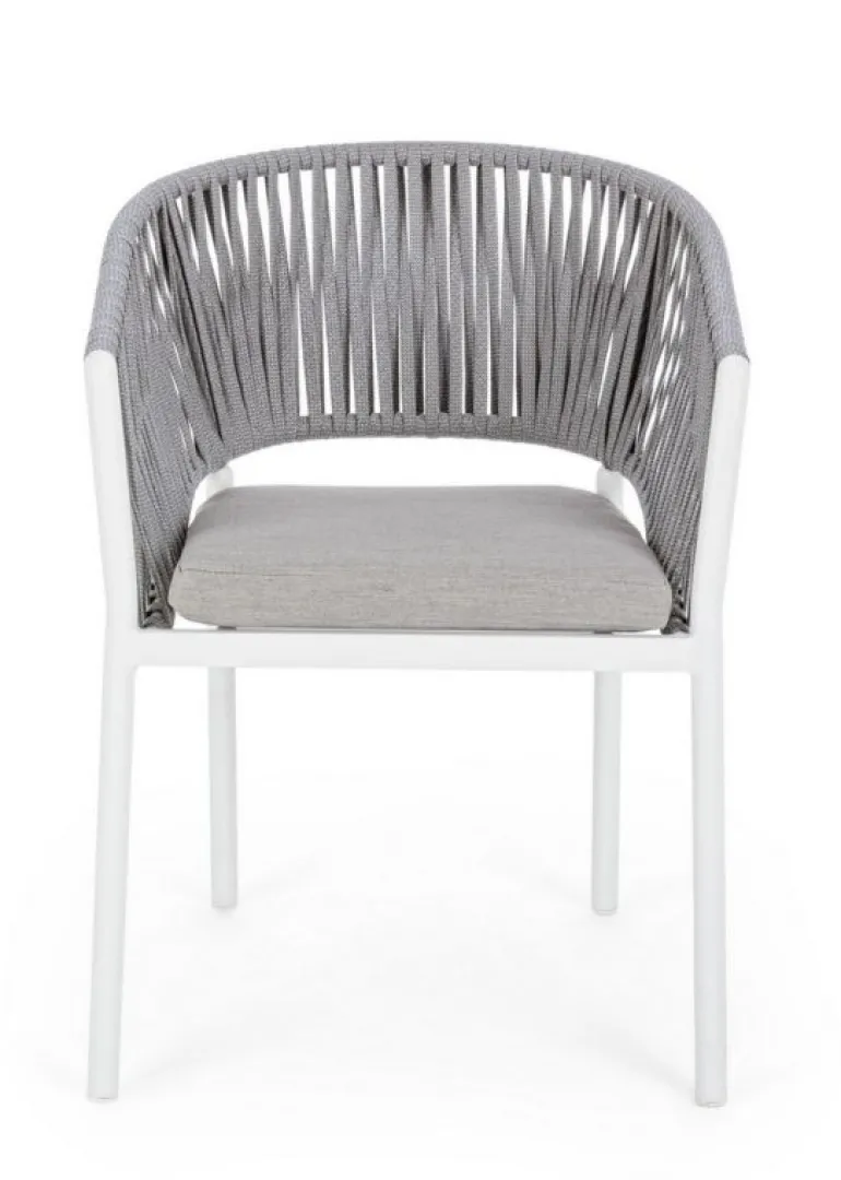 SEDIA IN CORDA PER ESTERNO IMPILABILE BIANCO WG20 -FLORENCIA