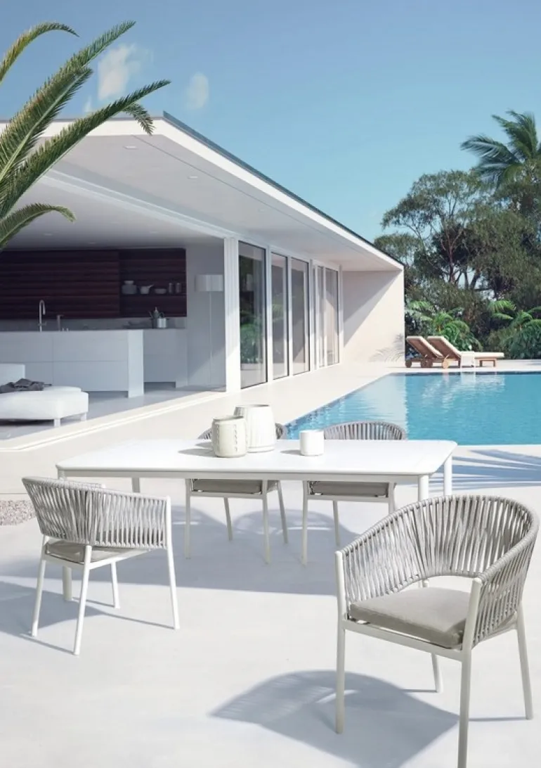 SEDIA IN CORDA PER ESTERNO IMPILABILE BIANCO WG20 -FLORENCIA