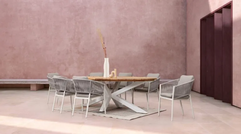 SEDIA IN CORDA PER ESTERNO IMPILABILE BIANCO WG20 -FLORENCIA