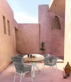 SEDIA IN CORDA PER ESTERNO IMPILABILE BIANCO WG20 -FLORENCIA