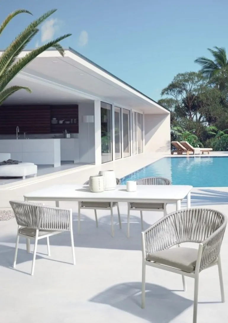 SEDIA IN CORDA PER ESTERNO IMPILABILE BIANCO WG20 -FLORENCIA