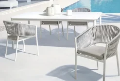 SEDIA IN CORDA PER ESTERNO IMPILABILE BIANCO WG20 -FLORENCIA